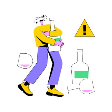 Alkol içmek soyut konsept vektör çizimi.