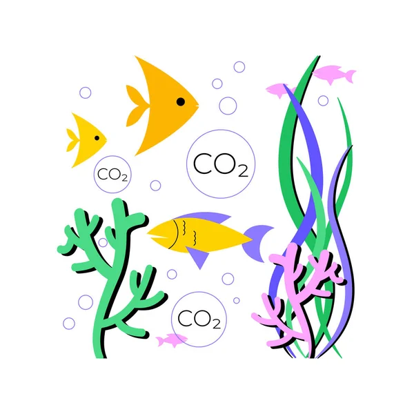 海洋酸性化抽象概念図. — ストックベクタ