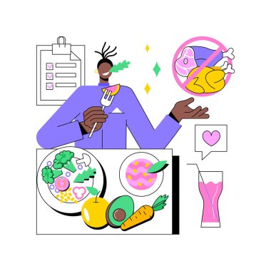 Vegan diyeti soyut konsept vektör çizimi.