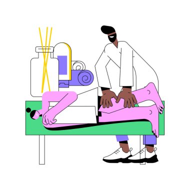 Profesyonel masaj terapisi soyut konsept vektör çizimi.