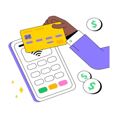 Banka kartı soyut konsept vektör çizimi.