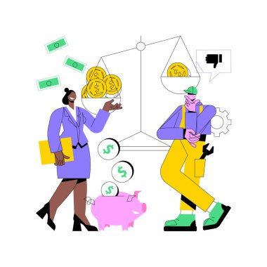 Gelir eşitsizliği soyut konsept vektör çizimi.