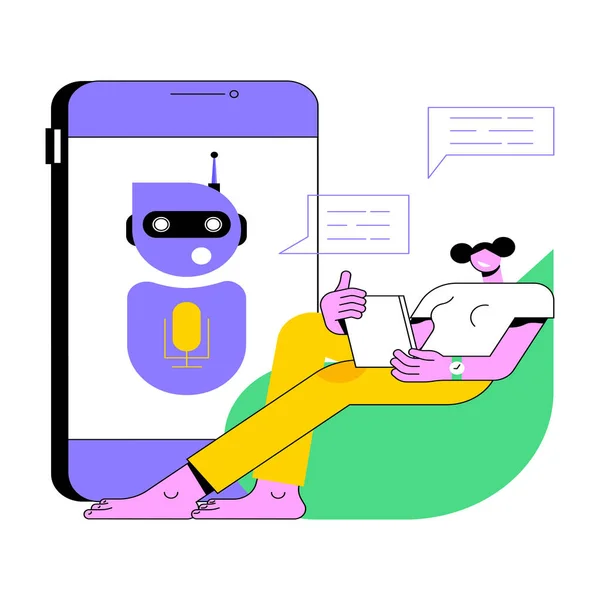 Chatbot virtual assistant abstract concept vector illustratie. — Stockvector