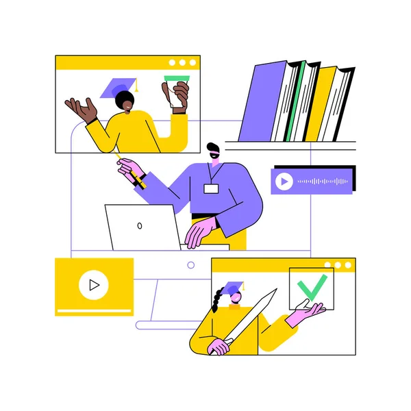 Online onderwijs platform abstract concept vector illustratie. — Stockvector