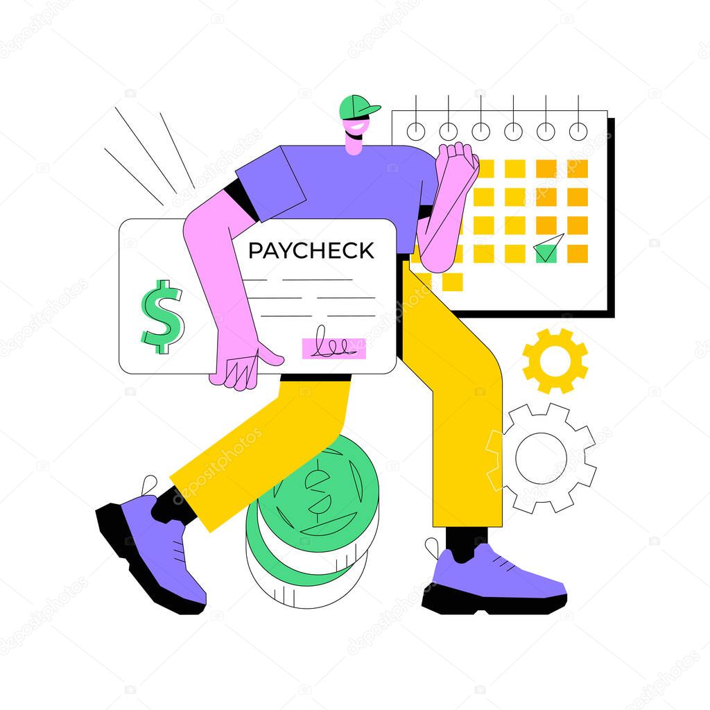 Paycheck abstract concept vector illustration.