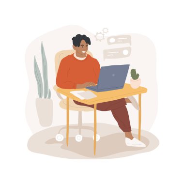 Intelligent tutoring system isolated cartoon vector illustrations.