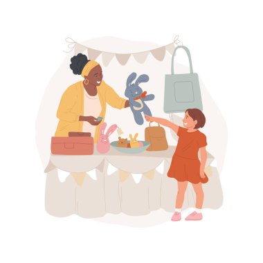 Craft stall isolated cartoon vector illustrations.