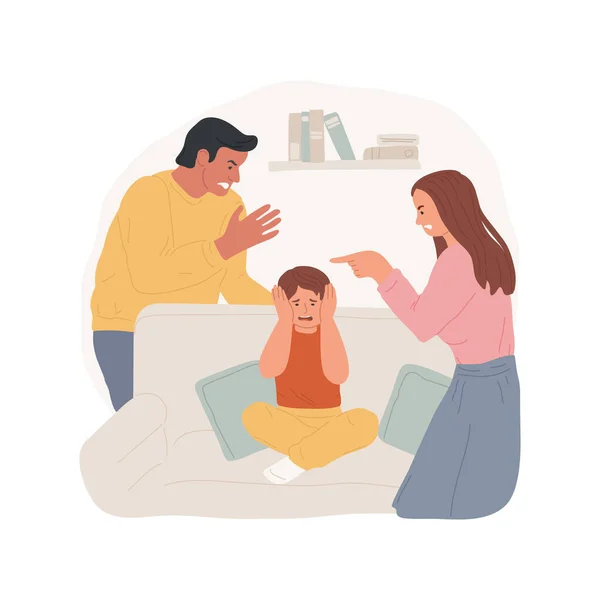 Family fight isolated cartoon vector illustrations. — Vetor de Stock