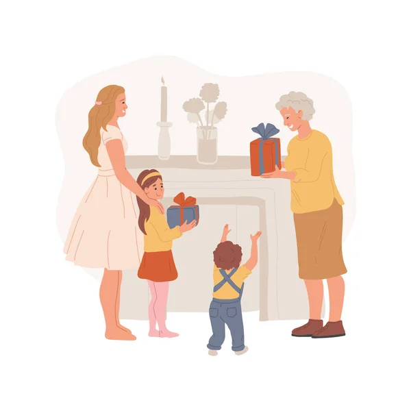 Family presents isolated cartoon vector illustrations. — 스톡 벡터