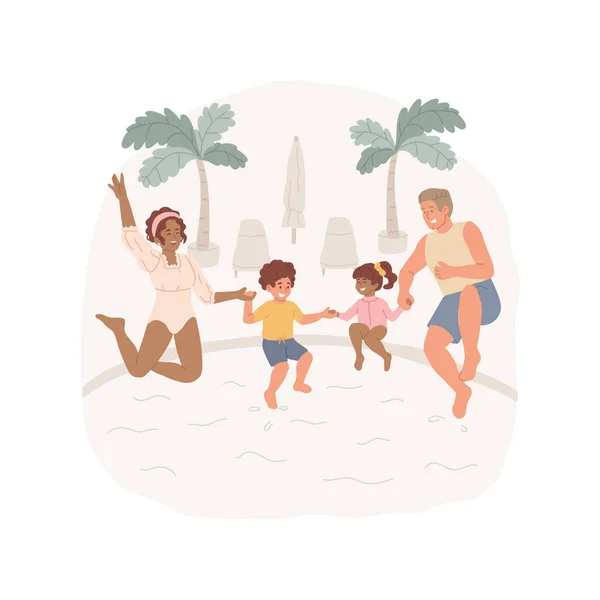 Jumping to the pool isolated cartoon vector illustrations. — Stock Vector