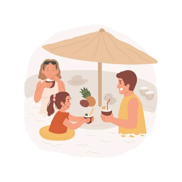 Swimming pool bar isolated cartoon vector illustrations. — Stock vektor