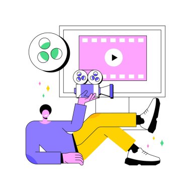 Video tasarımı soyut konsept vektör çizimi.