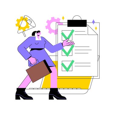 İş kuralı soyut konsept vektör çizimi.