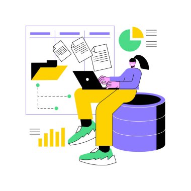 PHP ve MySql gelişimi soyut konsept vektör çizimi.