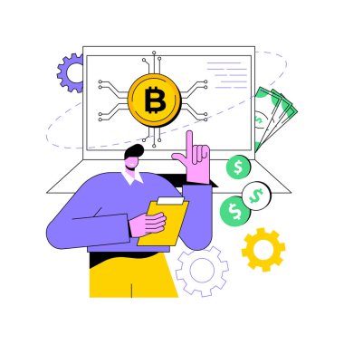 Fintech teknolojisi soyut konsept vektör çizimi.