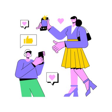 Bağımlılık soyut konsept vektör illüstrasyonunu seviyor.