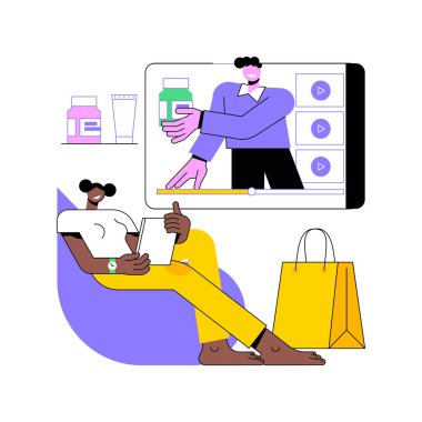 Ürün incelemesi soyut konsept vektör çizimi.