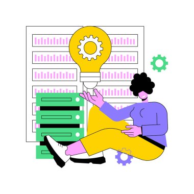 Yenilikçi büyük veri çözümleri soyut konsept vektör çizimi.