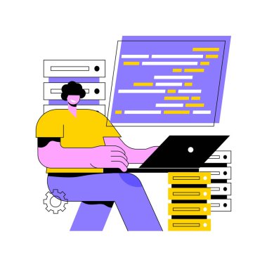 Büyük veri programlama soyut konsept vektör çizimi.