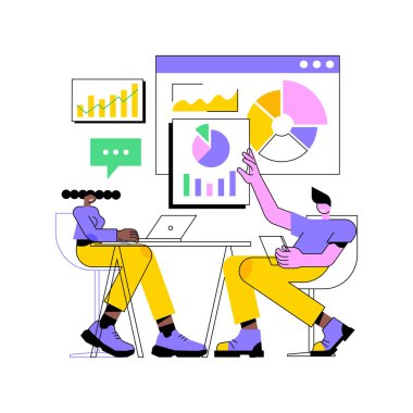 Dijital sunum soyut konsept vektör çizimi.