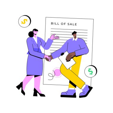 Satış faturası soyut konsept vektör çizimi.