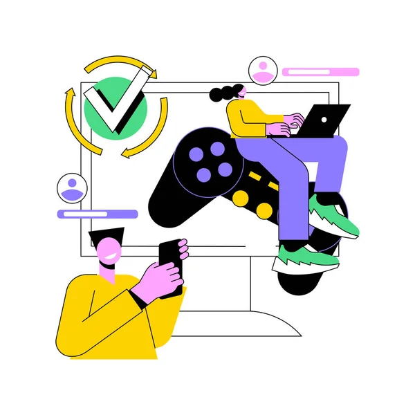 Cross-platform spelen abstract concept vector illustratie. — Stockvector