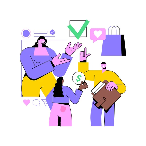 Virtuell influencer abstrakt begrepp vektor illustration. — Stock vektor