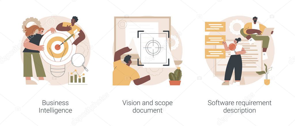 Business analysis abstract concept vector illustrations.