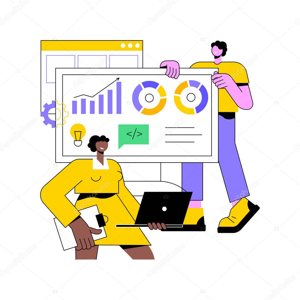 System software development abstract concept vector illustration.
