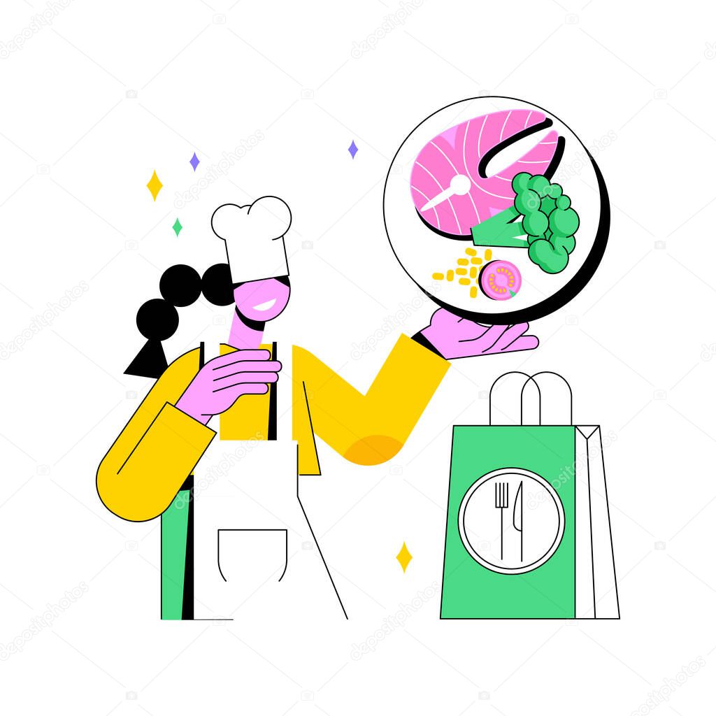 Meal prep service abstract concept vector illustration.