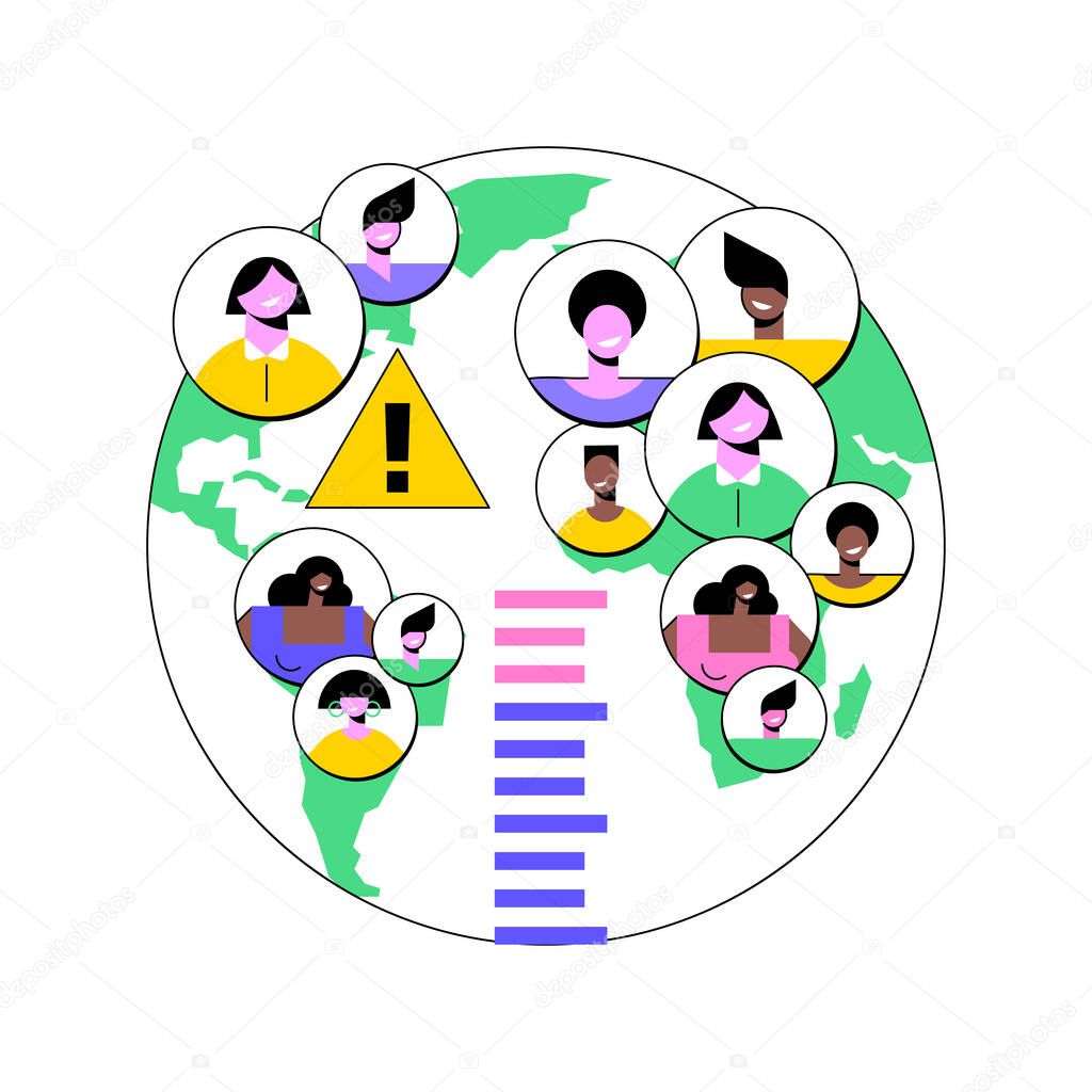 Overpopulation abstract concept vector illustration.