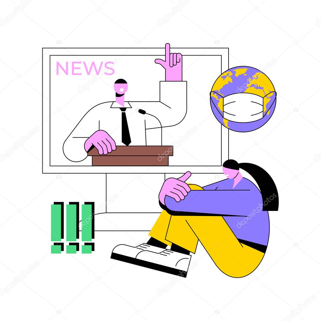 Limit your news intake abstract concept vector illustration.