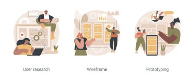 UX tasarımı soyut konsept vektör çizimleri.