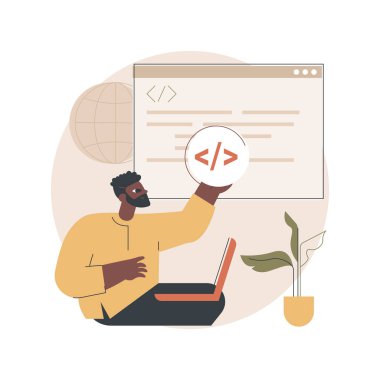 Tek sayfa uygulaması soyut konsept vektör çizimi.