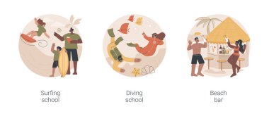 Yaz tatili etkinliği soyut konsept vektör çizimleri.