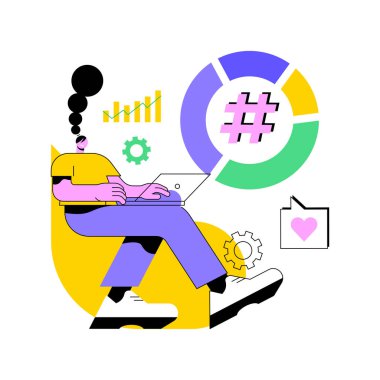 Etiket yönetimi soyut konsept vektör çizimi.