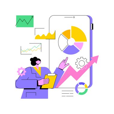 Mobil SEO soyut konsept vektör çizimi.