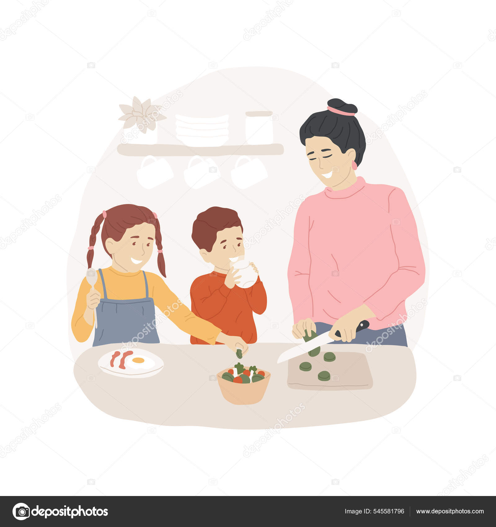 Lage konseptvektorillustrasjon med frokostsammendrag. stockvektor ©  Vector-Juice #545581796, image size:1600x1700