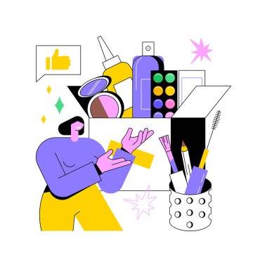 Güzellik kutusu soyut konsept vektör çizimi.