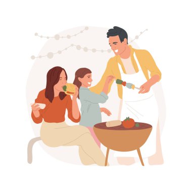 Sebze BBQ soyut konsept vektör çizimi.