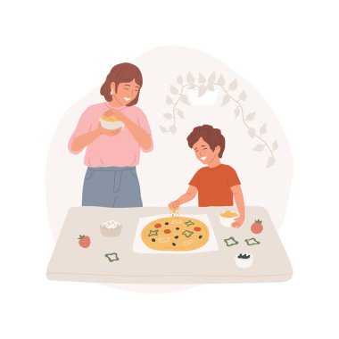 Pizza malzemeleri soyut konsept vektör çizimi.