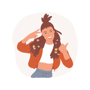 Dreadlocks soyut konsept vektör çizimi.