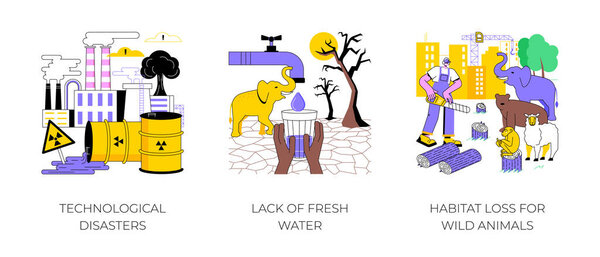 Industry contamination abstract concept vector illustrations.