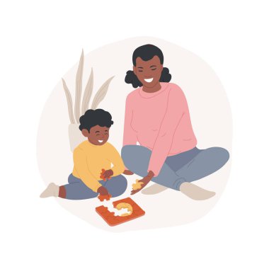 Bulmacaları soyut konsept vektör illüstrasyonuyla çözmek.