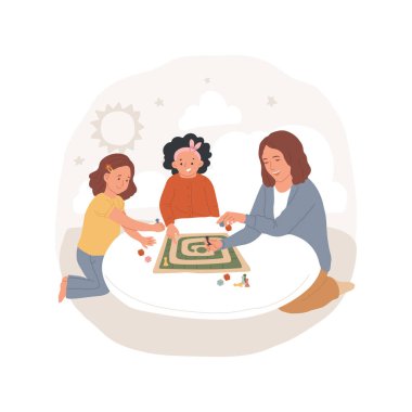Aile oyunları soyut konsept vektör çizimi.