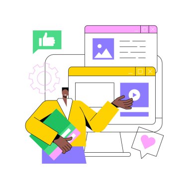 İçerik toplayıcı soyut konsept vektör çizimi.