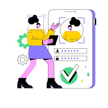 Doğrulama teknolojileri soyut konsept vektör çizimi.