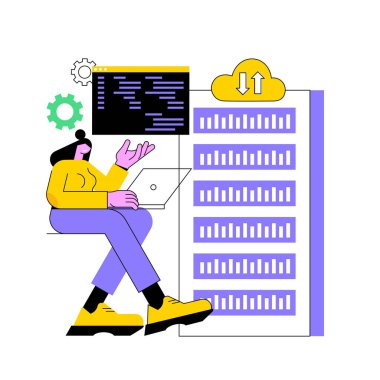 Büyük veri geliştirici soyut konsept vektör çizimi.