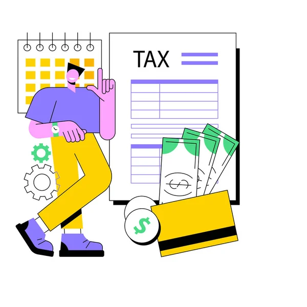 Tax year abstract concept vector illustration. — Stock Vector
