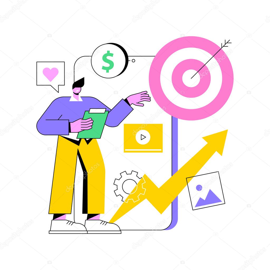 High ROI content abstract concept vector illustration.